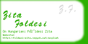 zita foldesi business card